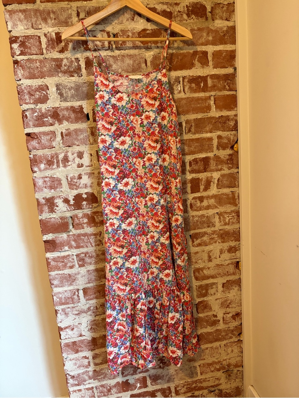 Floral Spaghetti-Strap Maxi Dress in Multi